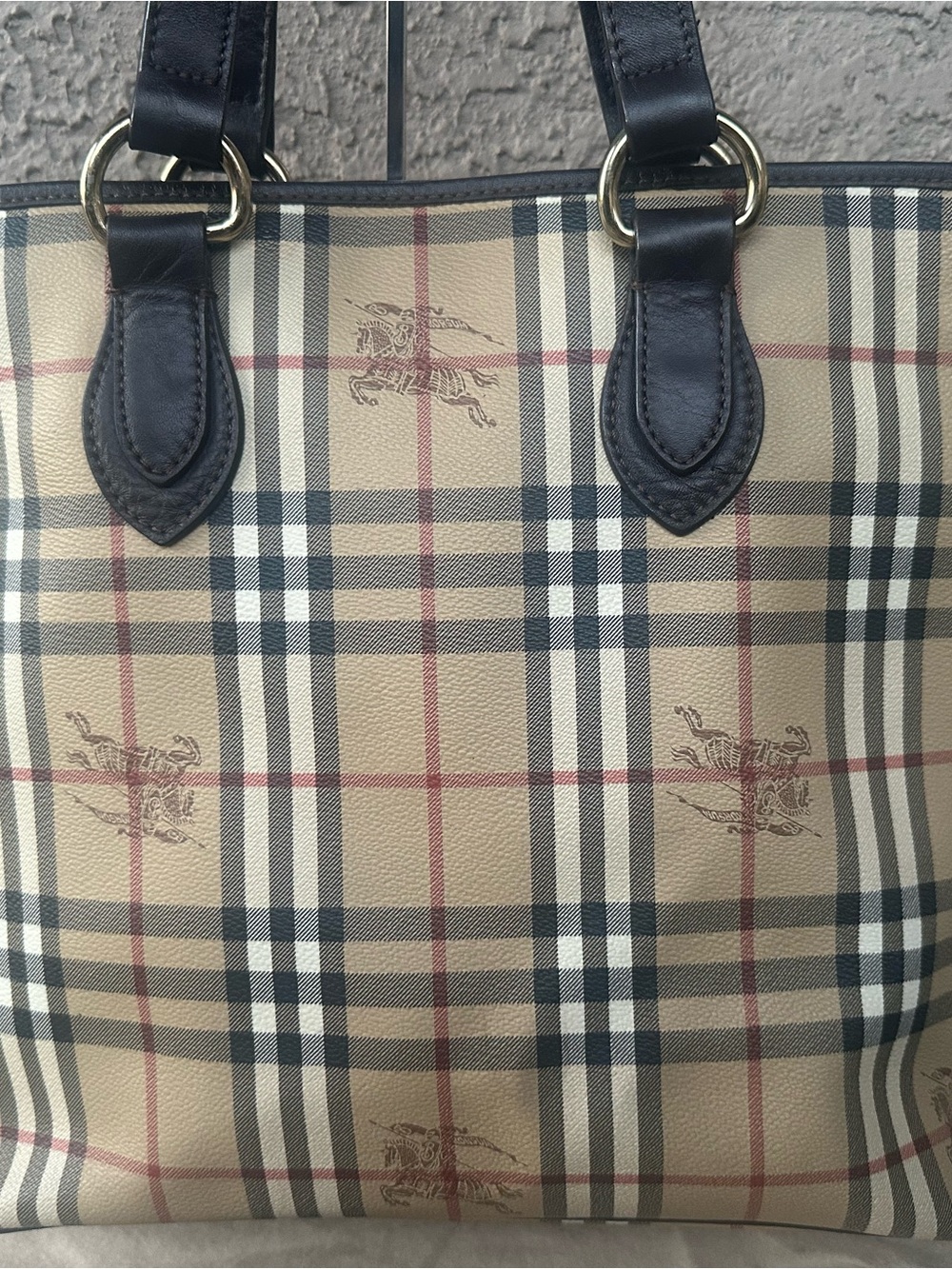 Burberry Black-Trim Beige Nova Check Tote - Large size - Picture 3 of 15